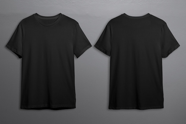 Free photo black t-shirts with copy space