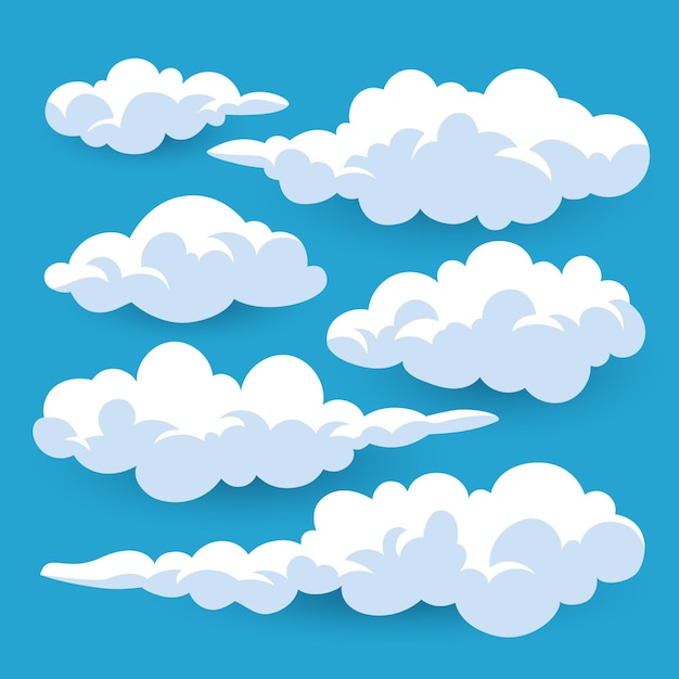 Free vector cartoon clouds collection