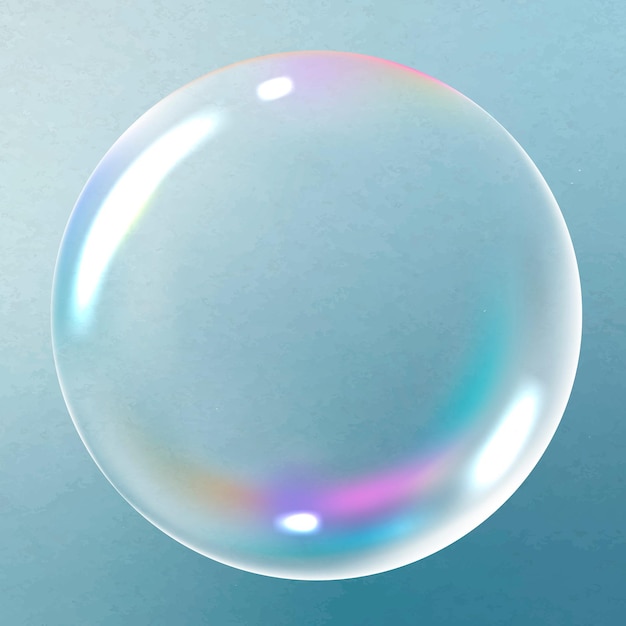 Free vector clear bubble design element vector in blue background