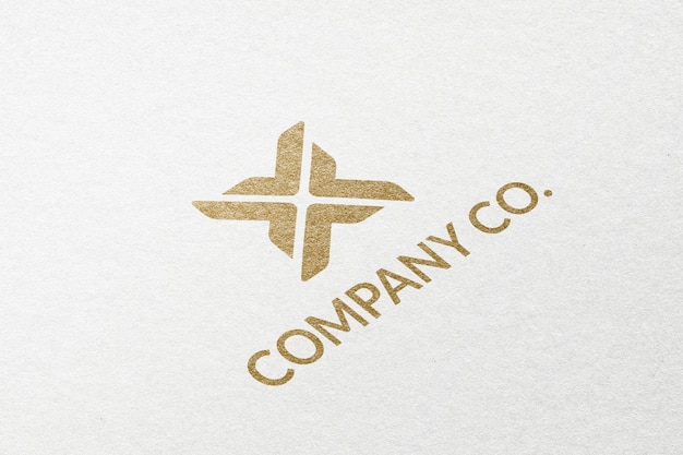 Free photo company co. business logo in gold emboss