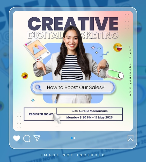 PSD creative concept social media instagram live for digital marketing promotion template