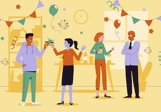 Corporate party illustrations