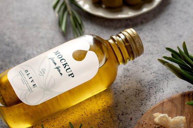 PSD olive oil bottle mockup