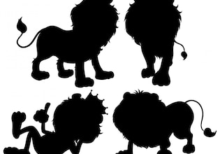 Lion silhouettes
