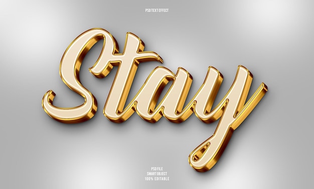 Free PSD stay 3d editable text effect