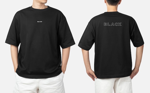 PSD young man in oversize t shirt mockup psd, template for your design.